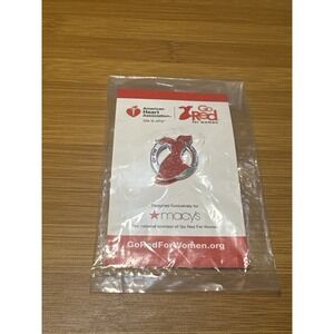 Go Red American Heart Assoc. Macy's New Lapel Hat Jacket Lanyard Pin New 2014